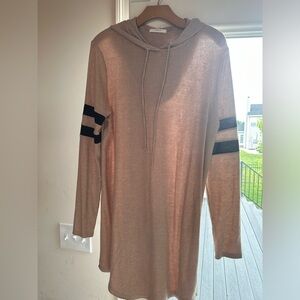 Cherish Long Sleeve Hooded T Shirt Dress Size Large